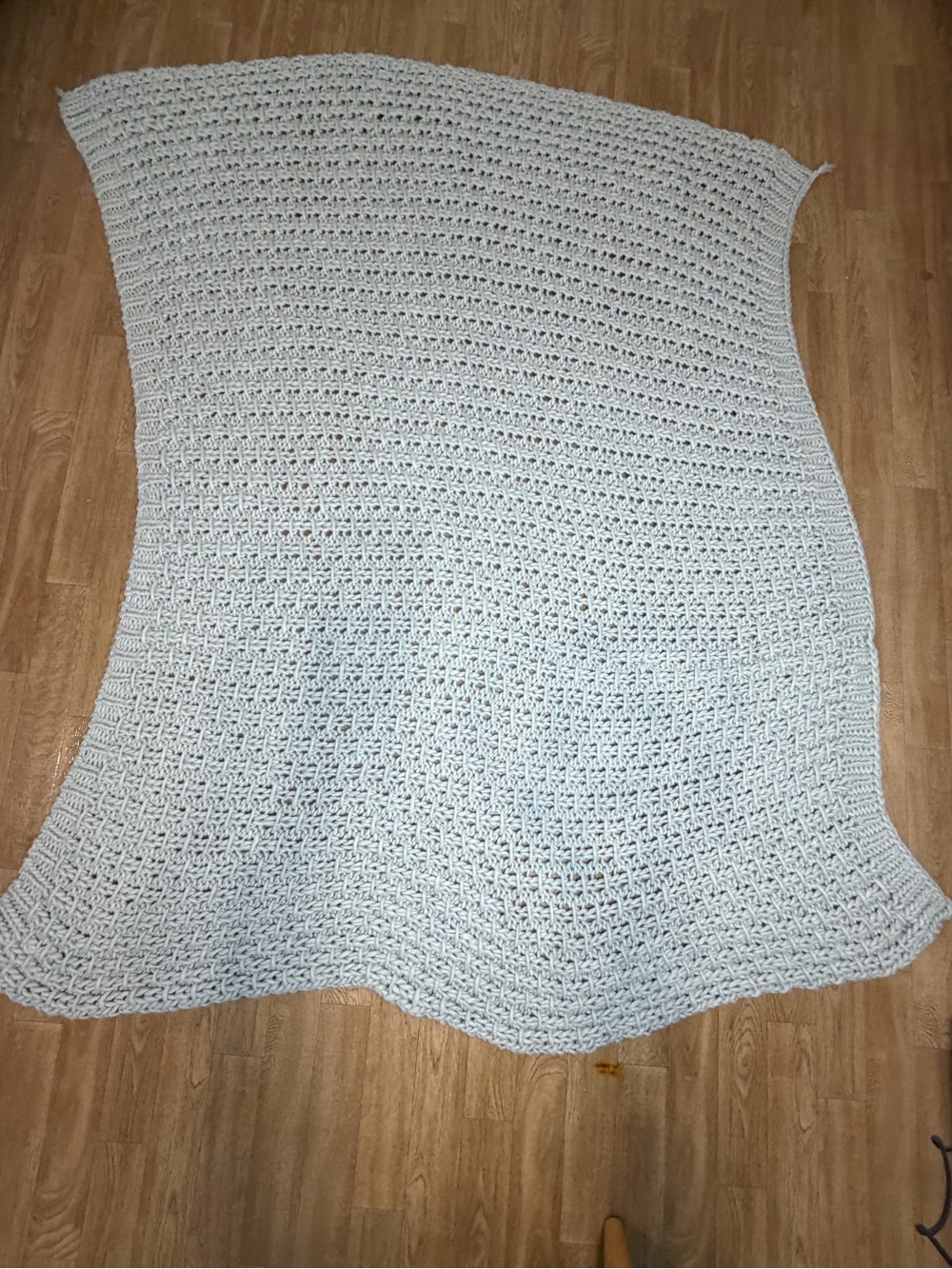 Hearth & Hand Magnolia Light Blue Chunky Knit Throw Blanket 50x60 Cozy